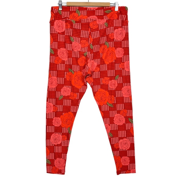LuLaRoe Valentine’s Day Heart Rose Printed Comfy High Rise Lounge Pants Leggings - Picture 3 of 9